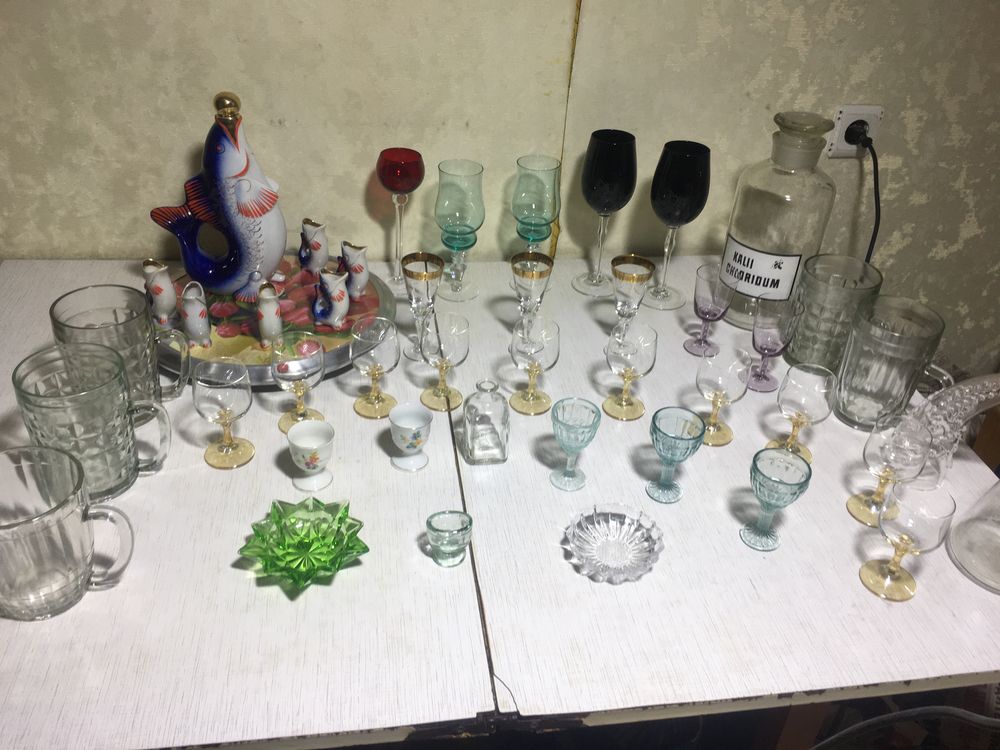 Бокалы ,рюмки ,лафитники,  коллекционые пивные бокалы ссср.