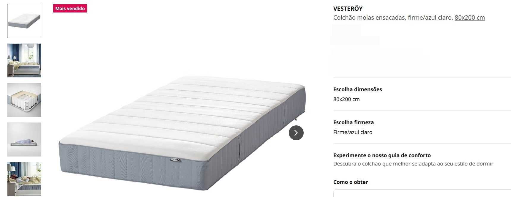 Colchão IKEA VESTEROY 80x200