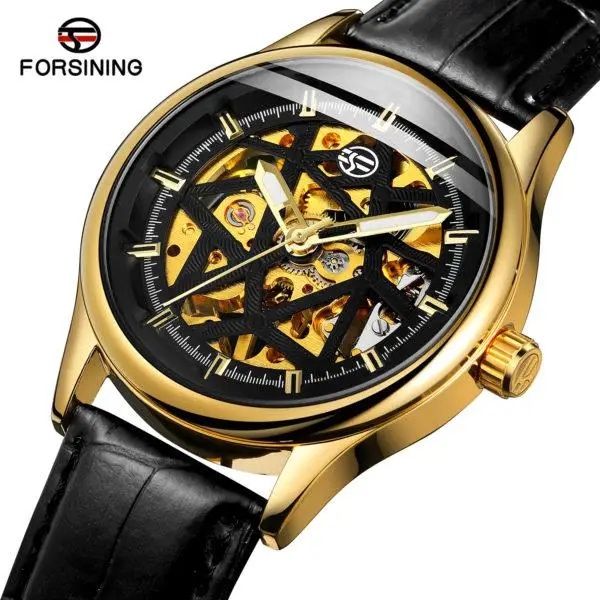 ХИТ 2025! Мужские механические часы Forsining Black Arrow Skeleton !