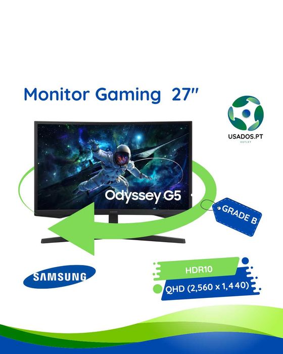 Monitor Curvo Gaming Samsung 27" QHD Grade B