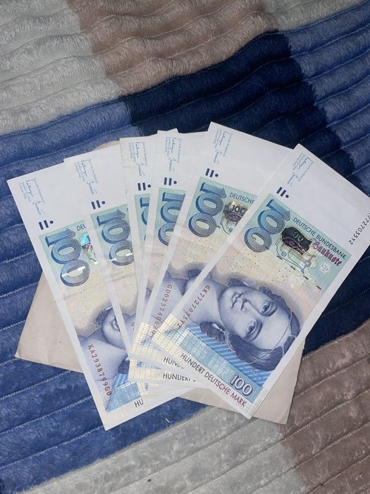 Німецькі марки 100 DM 1996 року, 6 банкнот в ідеальному стані