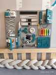 Tablica manipulacyjna montessori sensoryczna busy board Antoni 50x60
