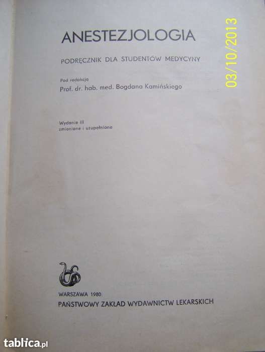 Anestezjologia B. Kamiński