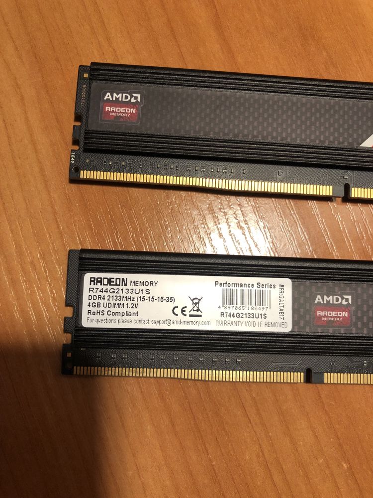 Оперативная память  AMD R744G2133U1S-U 4 GB DDR4 2133 MHZ