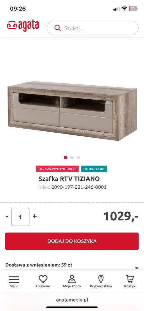 Szafka rtv TIZIANO