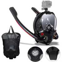 Maska do snorkelingu nurkowania uchwyt na kamerę L/XL (2 rurki) czarna