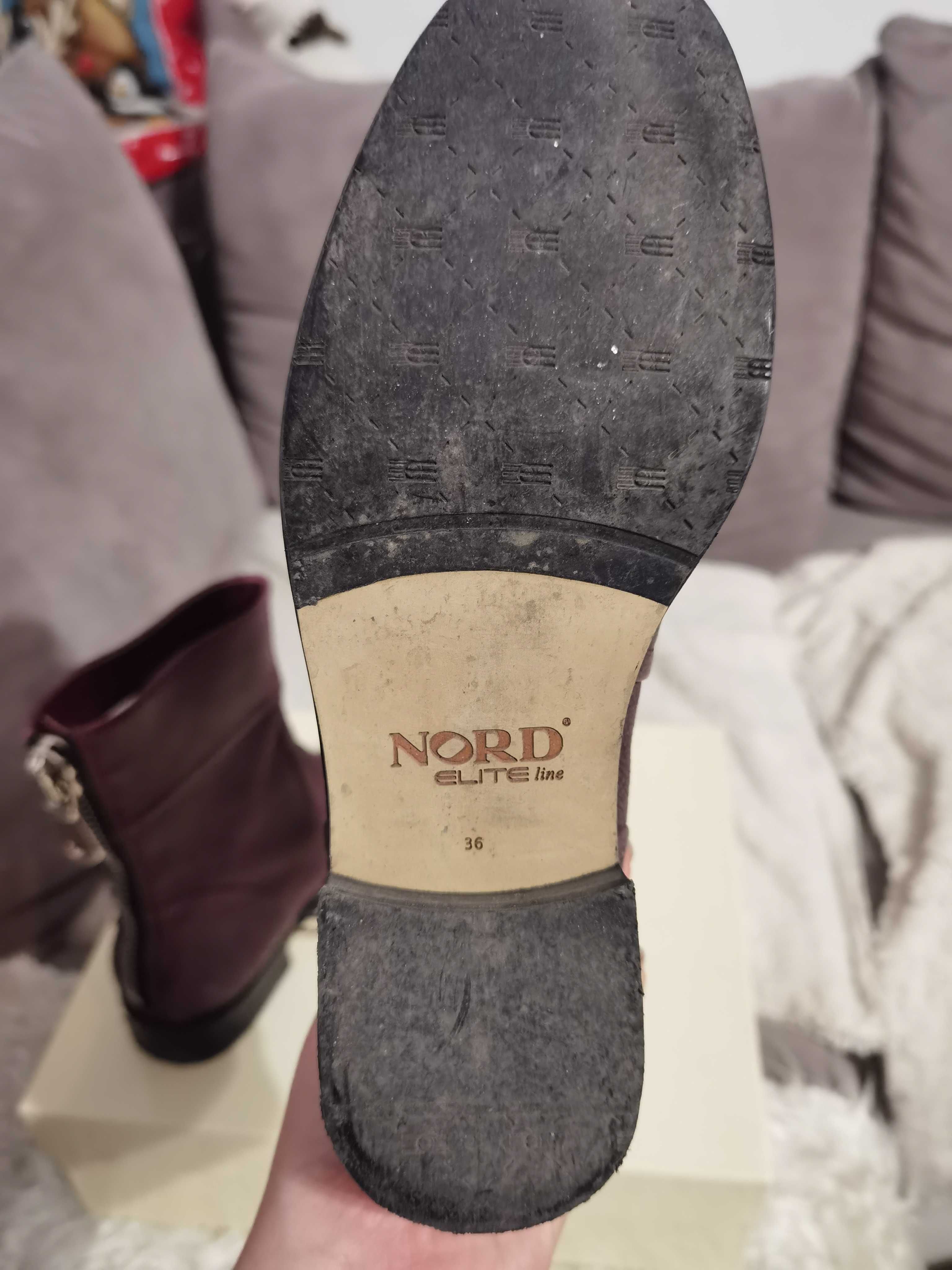 Nord-shoes trzewiki/półkozaczki fioletowe skóra buty damskie r 36