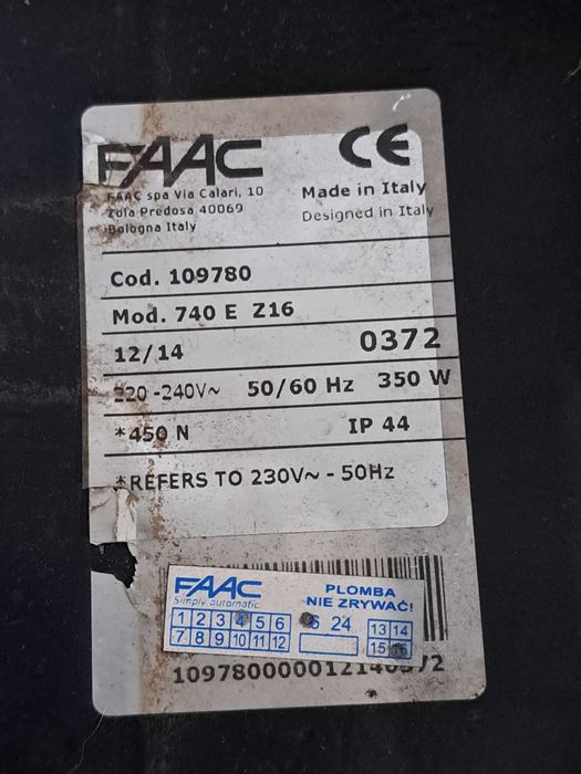 Silnik do bramy FAAC