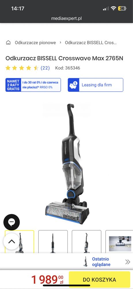 Odkurzacz BISSELL CrossWave Cordless Max