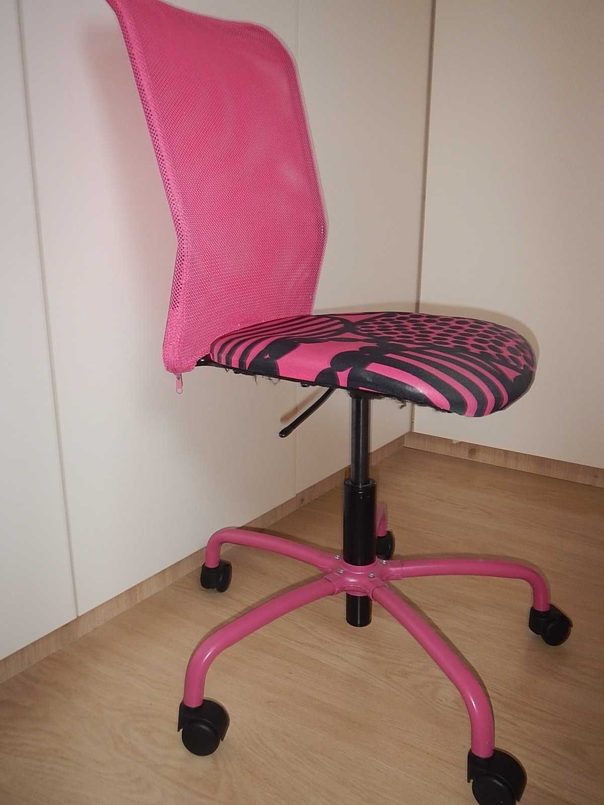 Fotel obrotowy Krzesło biurowe dziecięce różowe
