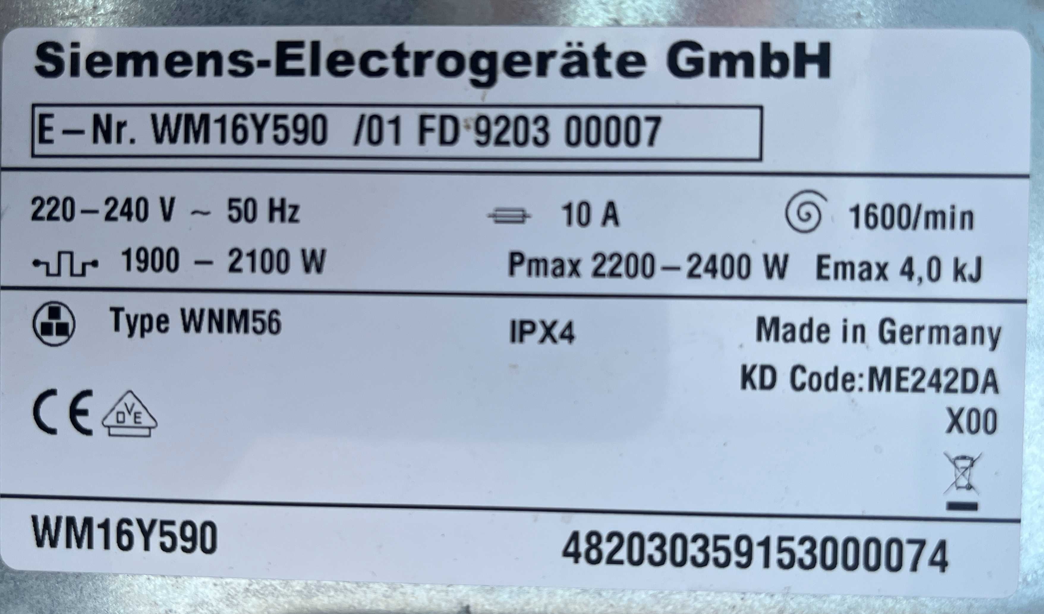 Пральна машина Siemens IQ890 HomeProfessional Made in Germany