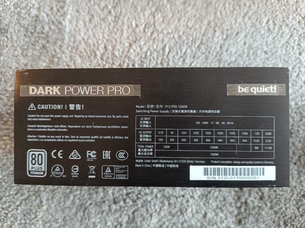 Zasilacz beQuiet Dark Power Pro 12 1500W 80+Titan