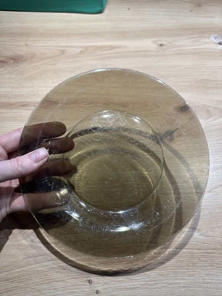 Talerze deserowe plaskie 19,5 cm dymne Duralex 12 sztuk