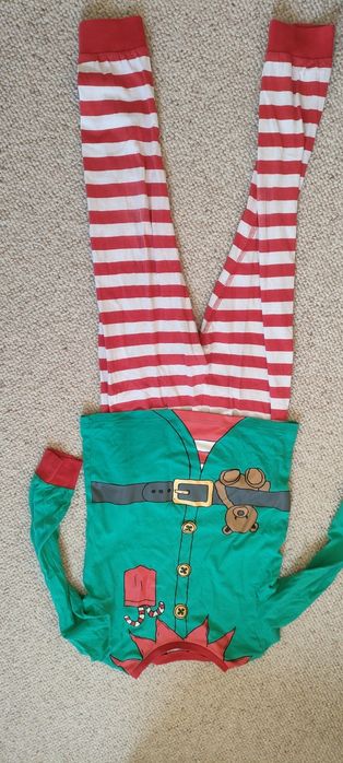 Piżama h&m elf Mikołaj święta Bożego Narodzenia 122 128