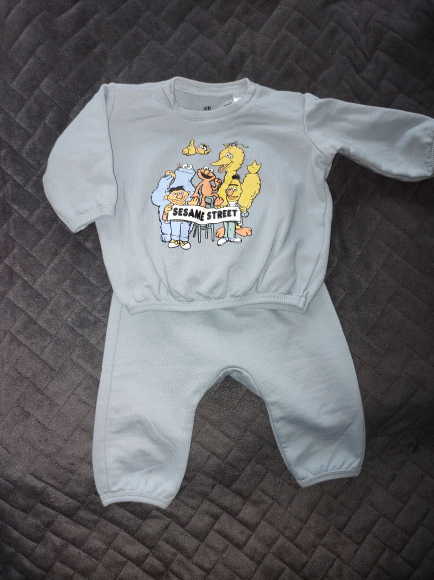 Bawełniany komplet niemowlęcy dres HM r. 56
