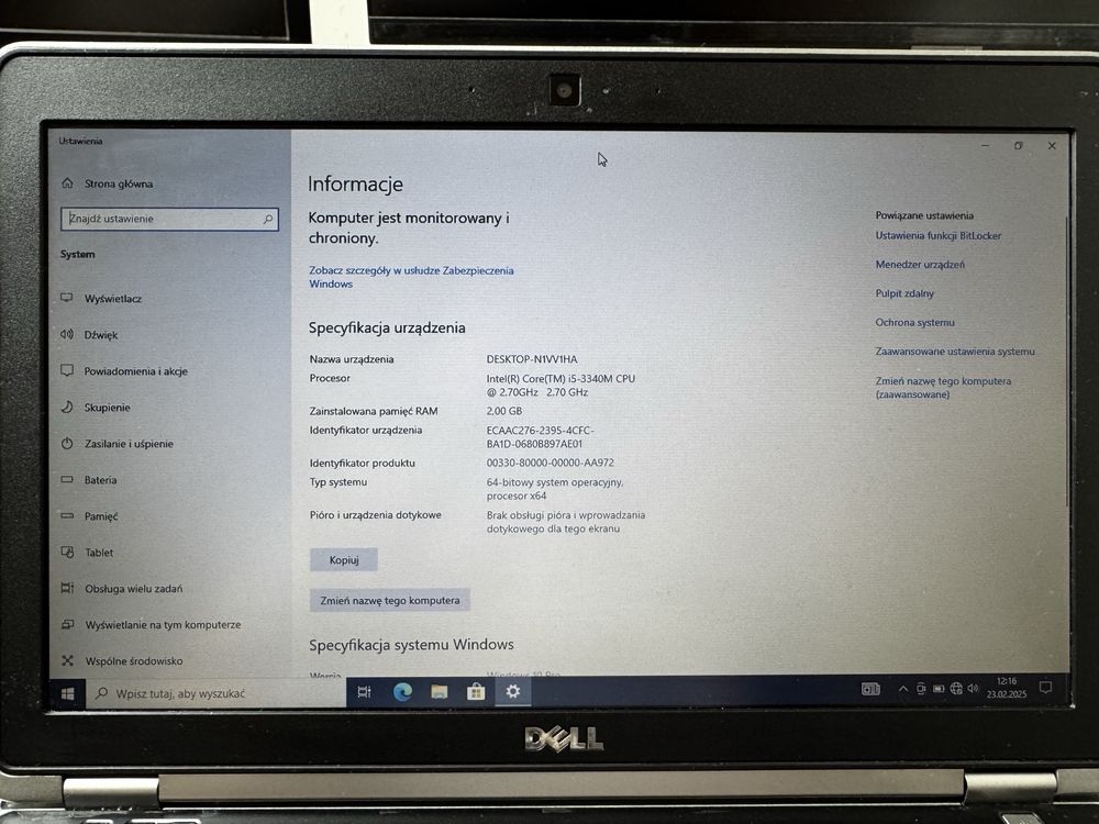 Dell Lattitude 6230 SSD duza bateria stacja dokujaca CPU i5