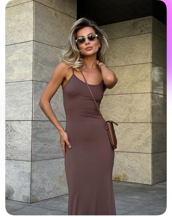 Сукня максі, шоколадна 42-46