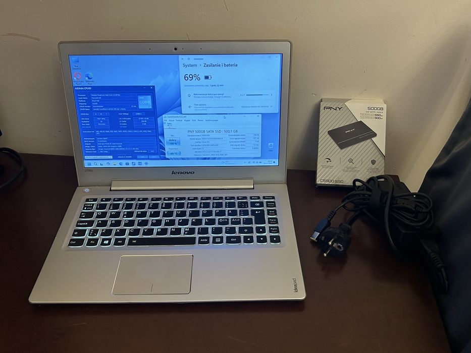 Laptop Lenovo U330P 13" cali Metalowy i3-1.7GHz/nowy SSD 512GB/8GB RAM