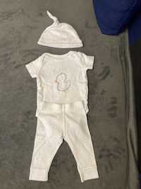 Komplet niemowlęcy F&F 62 body+ leginsy i czapka