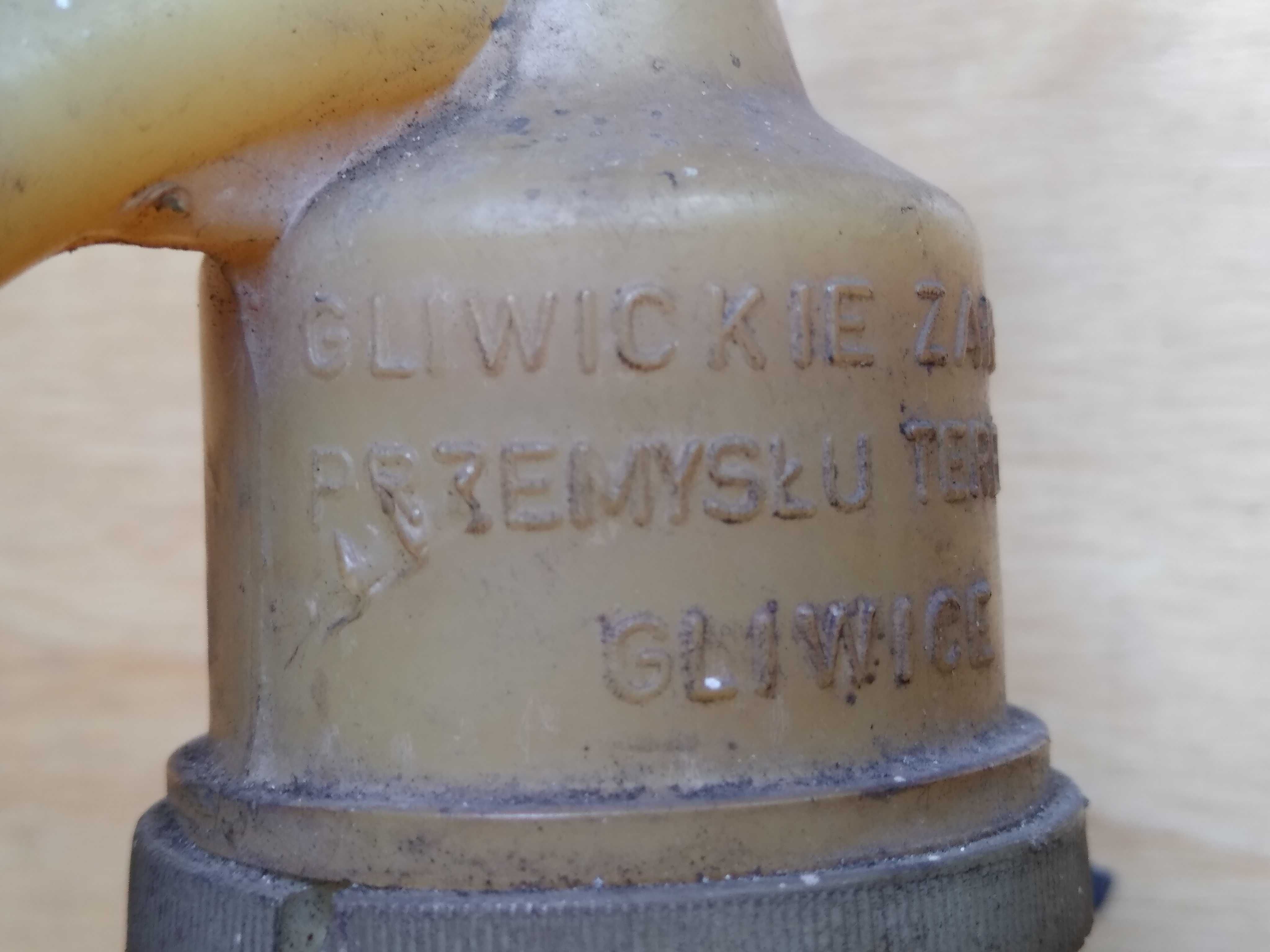 Stary szklany syfon zabytek PRL GZPT Gliwice