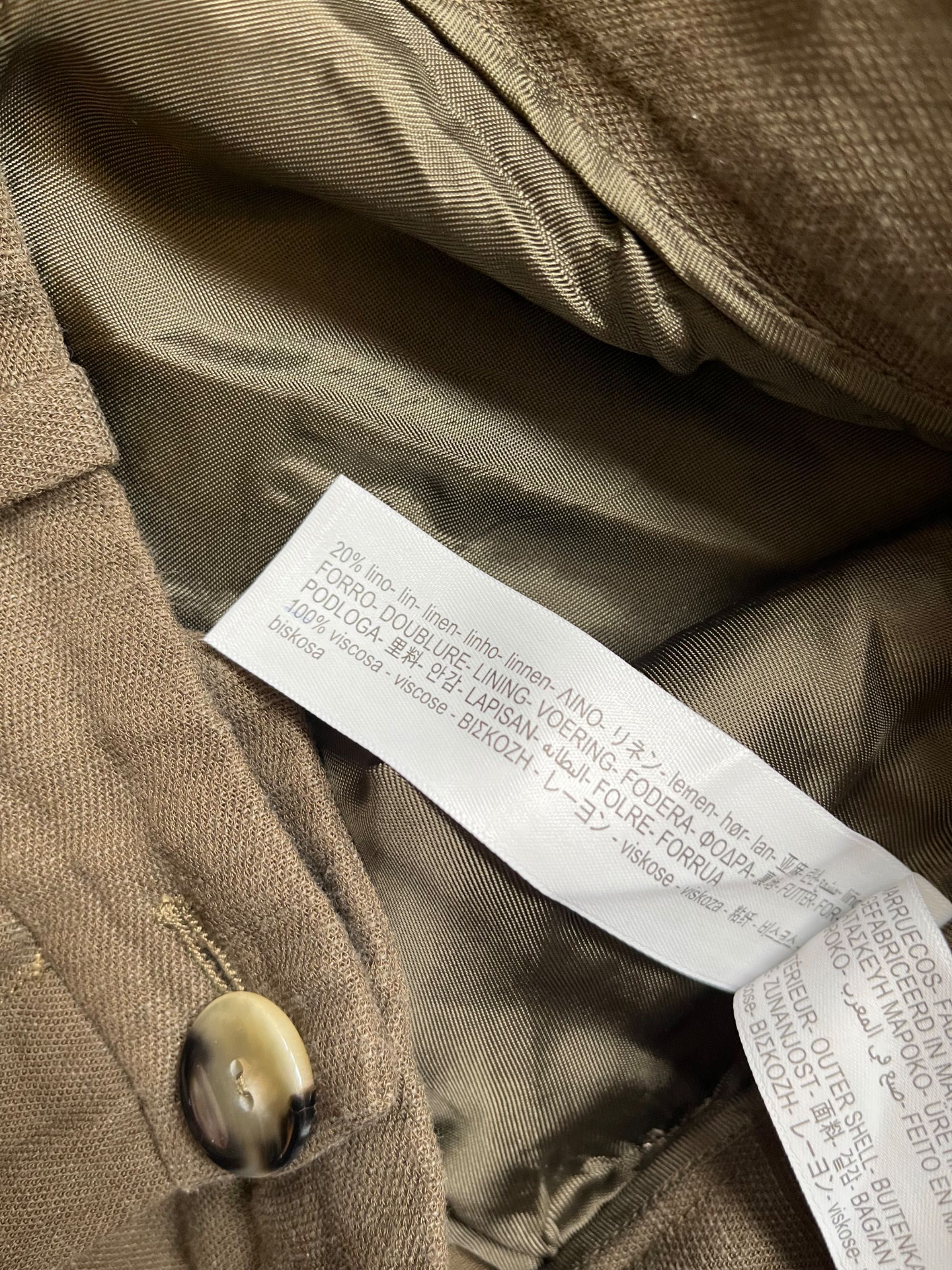 Spodnie Massimo Dutti S 36 len i wiskoza kolor oliwkowy khaki