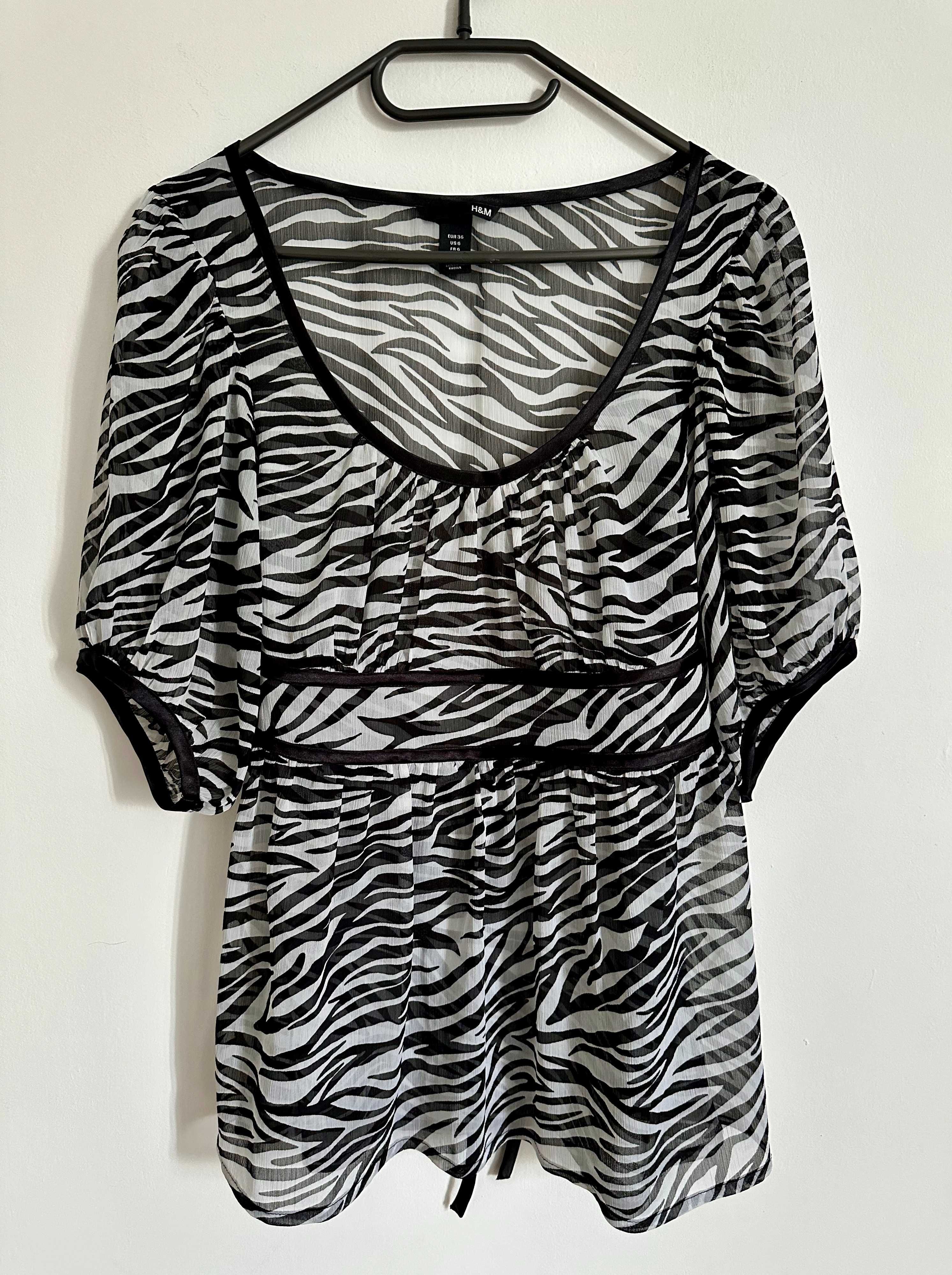 Bluzka w zwierzęcy wzór H&M rozm.S