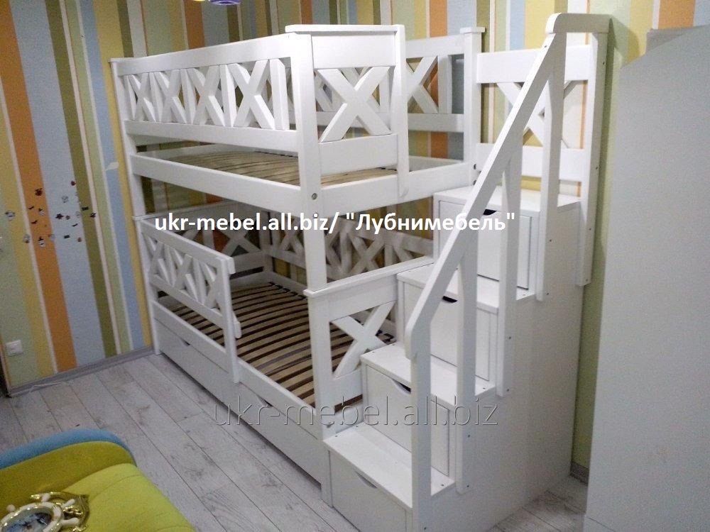 Двоярусне дерев'яне ліжко Оскар2 плюс (кровать двухъярусная)