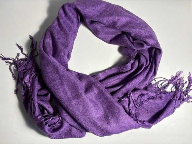 Szal ala pashmina fiolet wiosenny 70x180 cm
