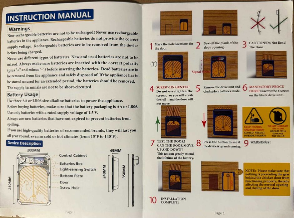 Drzwi kurnika , gołębnika