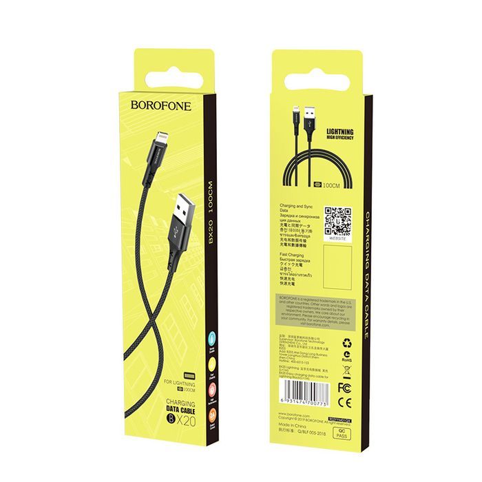 Borofone Kabel Bx20 Enjoy - Usb Na Lightning - 2A 1 Metr Czarny