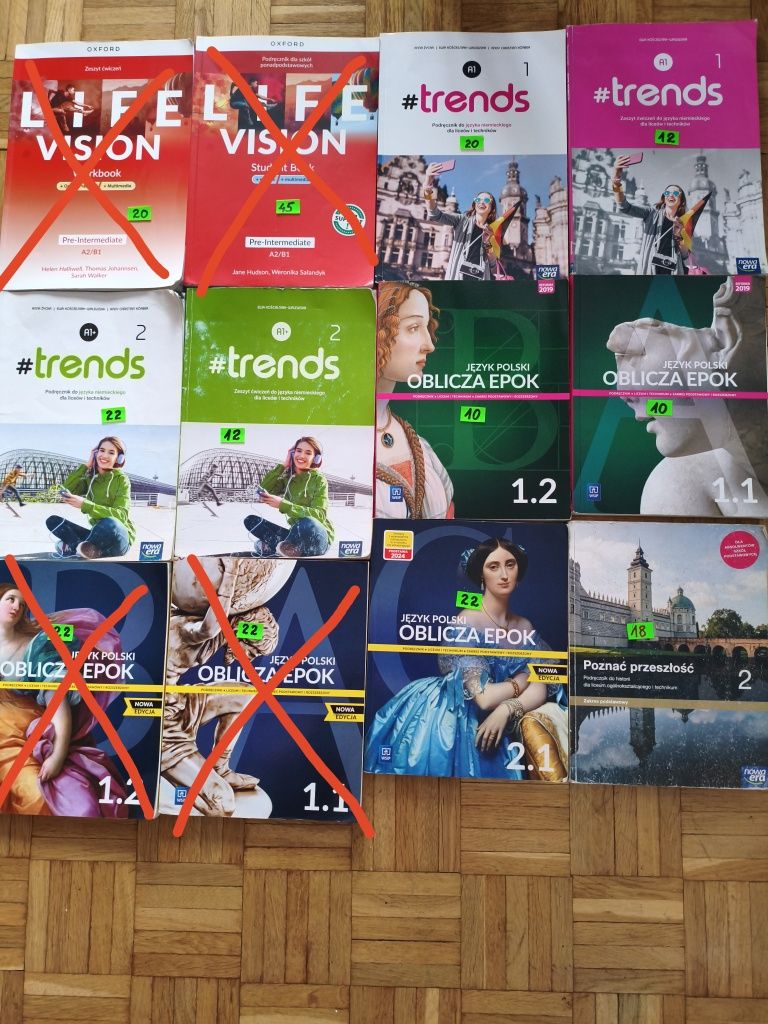 Sprzedam komplet podręczników szkolnych do technikum kl 1 i 2