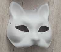 Белая маска для квадробики маска кошки маска кота для рисования