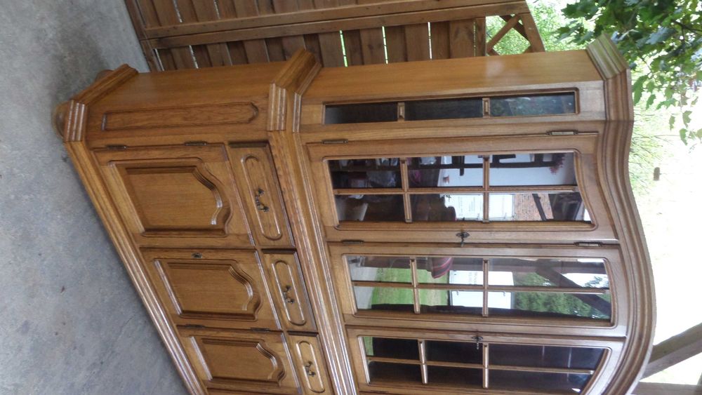 piękny duży dębowy dwuczęściowy kredens witryna stan bdb WYSYŁKA dowóz