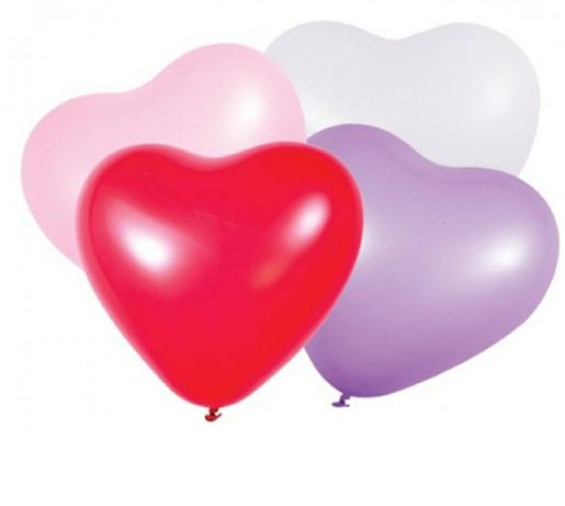 Balões em forma de coração