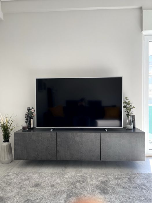 Móvel TV IKEA Bestå + 3 portas cinza betão Kallviken