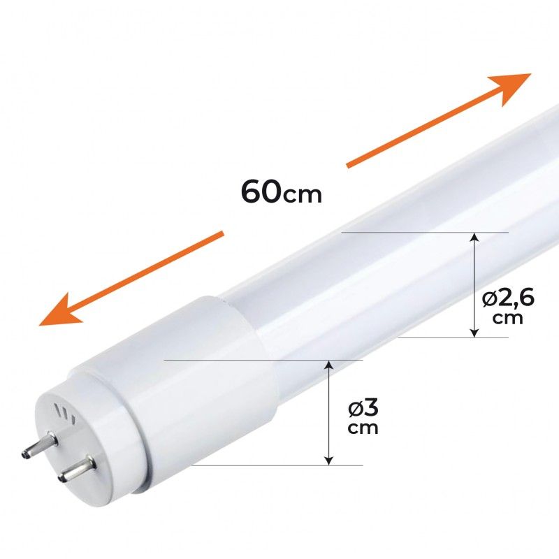 Tuba Led 60Cm 330° T8 G13 9W 900Lm Podłączenie Z Jednej Strony 2 Szt