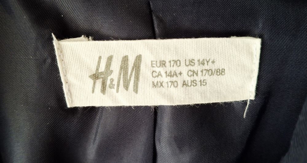 Marynarka chłopięca H&M – granatowa, elegancka, rozmiar 170 idealna
