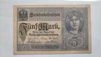 Banknot Niemcy 5 Marek 1917