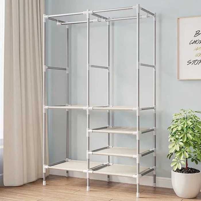 *WYPRZEDAŻ* STOJAK PODWÓJNY WIESZAK metalowy półka na ubrania buty