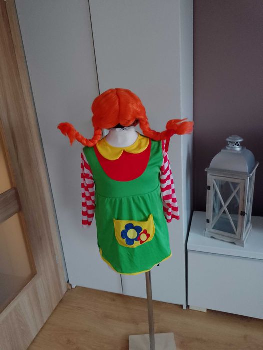 Strój karnawałowy PIPI LANSZTRUNG FIZIA +peruka kostium 104/116 (5)