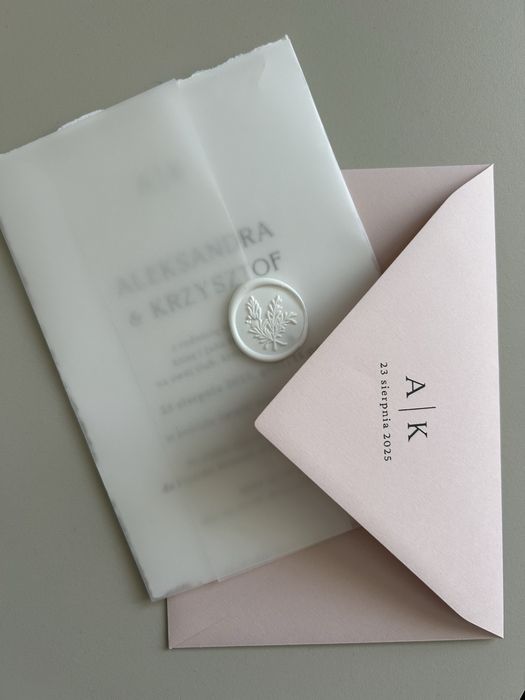 Zaproszenie ślubne z lakiem