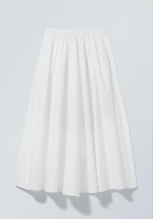 біла спідниця з  карманами , резинкою, завʼязками в поясі weekday