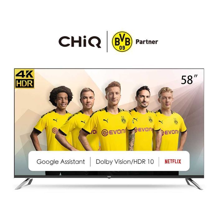 Знижка 58 дюймів телевізор CHiQ U58H7A (4K Android TV Wi-Fi Bluetooth)