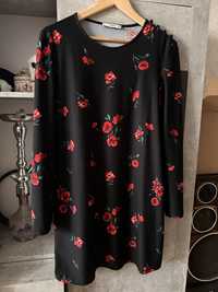 Сукня плаття mango S С чорне в квіти