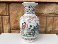 Ręcznie Malowany Wazon Porcelana Chiny Vintage