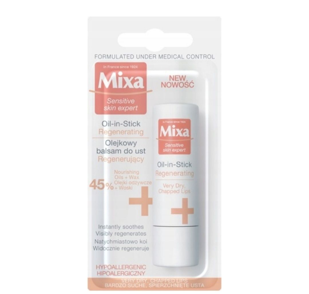 Mixa Oil-in-Stick Regenerating olejkowy balsam do ust regenerujący 4.7