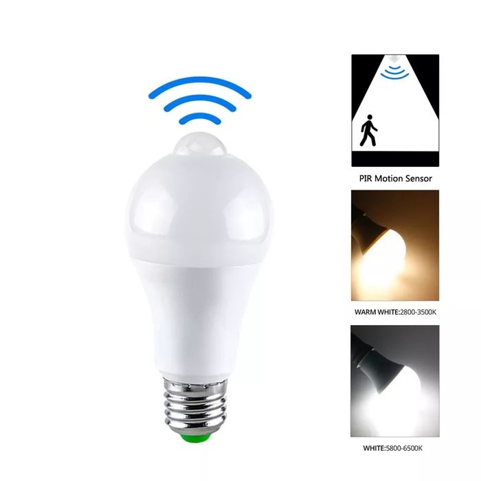Żarówka z czujnikiem ruchu E27/12v
