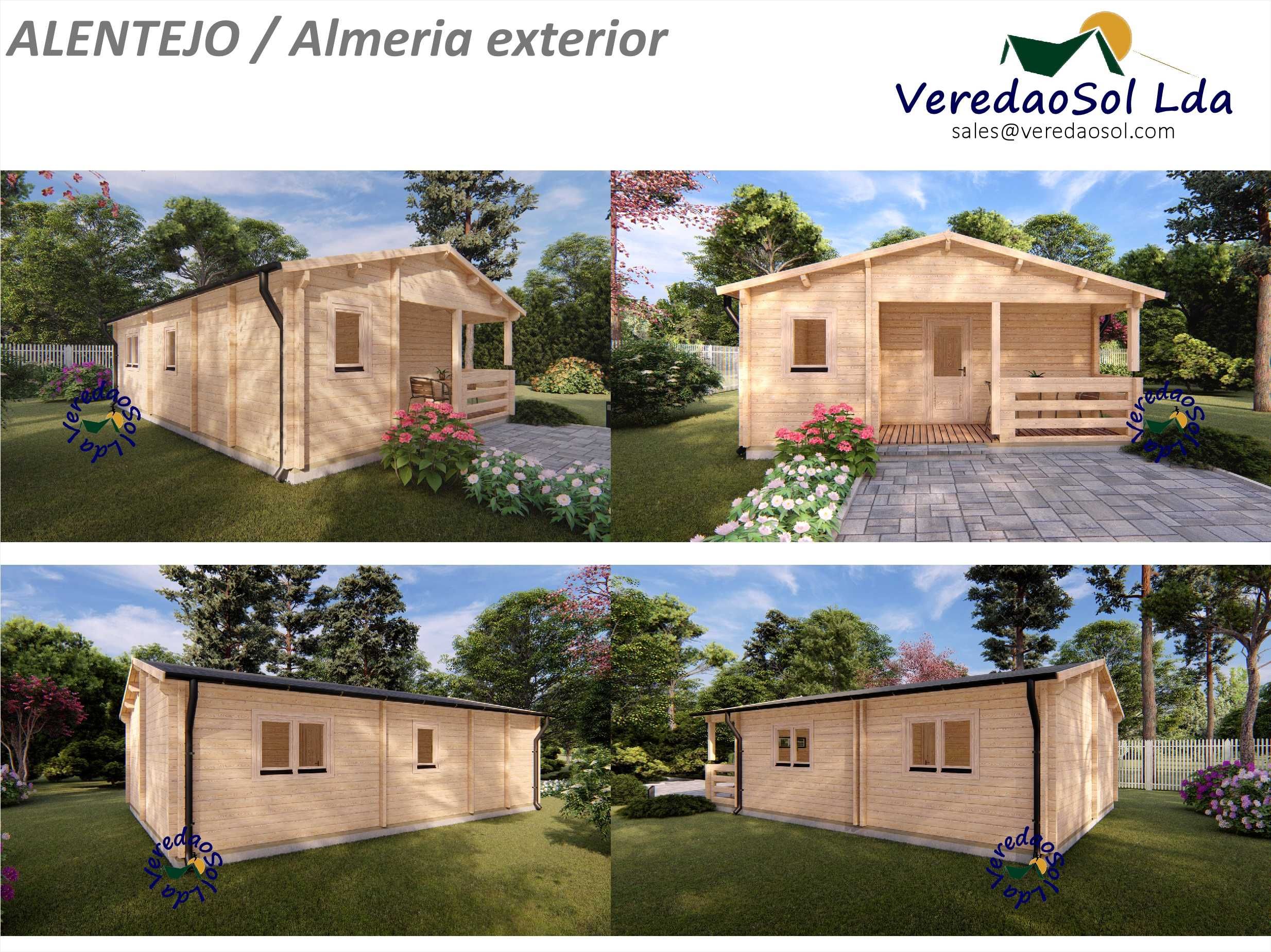 Casa madeira ALENTEJO - Almeria 44mm T2 - 59m² - Preço Fábrica!