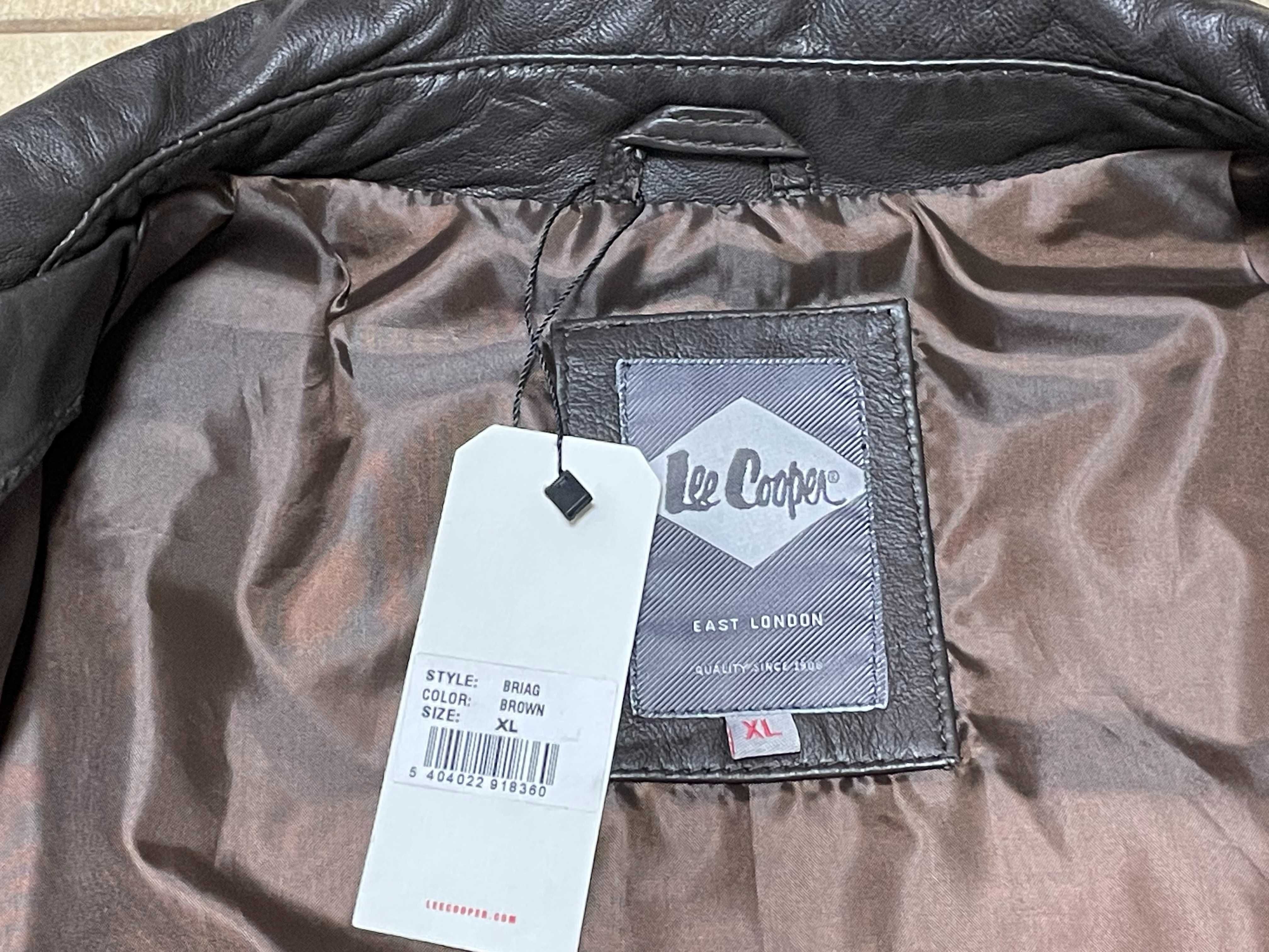 Lee Cooper mode BRIAG BROWN męska kurtka skóra owcza r. XL ciemny brąz