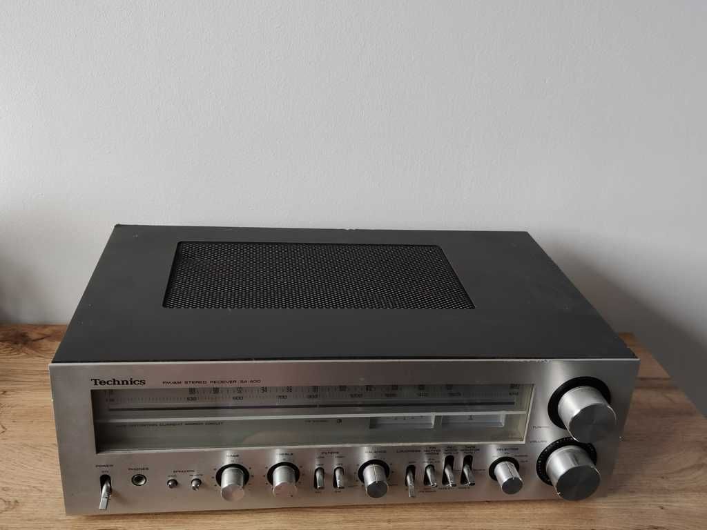 Technics SA-400 analogowy amplituner aluminiowy front vintage audio